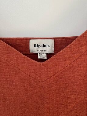 Rhythm Rust-Colored V-Neck Top